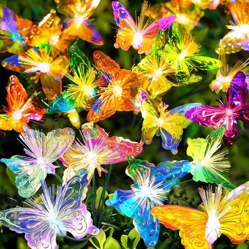 Solar Butterfly Lights — 6 LED Garden String Lights for Outdoor Decoration