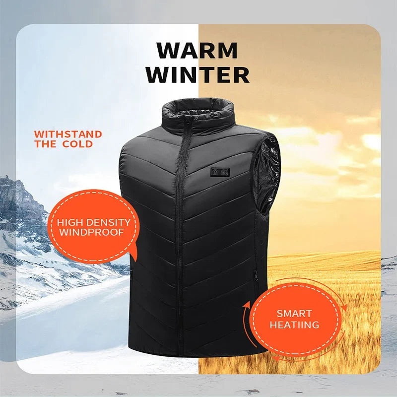 Heated Vest for Men & Women — Up to 21 Heating Zones, USB Powered