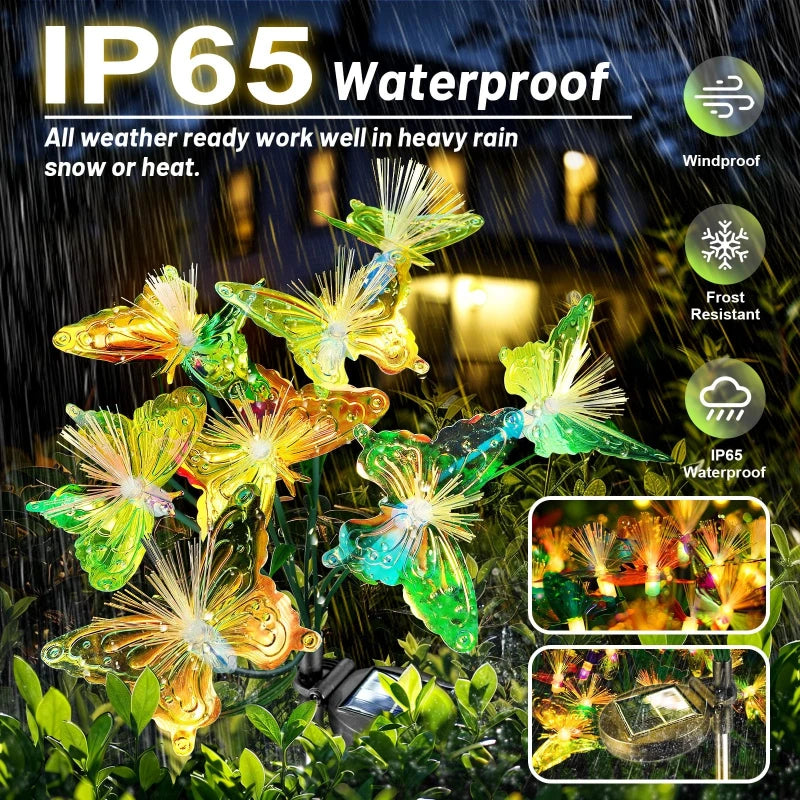 Solar Butterfly Lights — 6 LED Garden String Lights for Outdoor Decoration