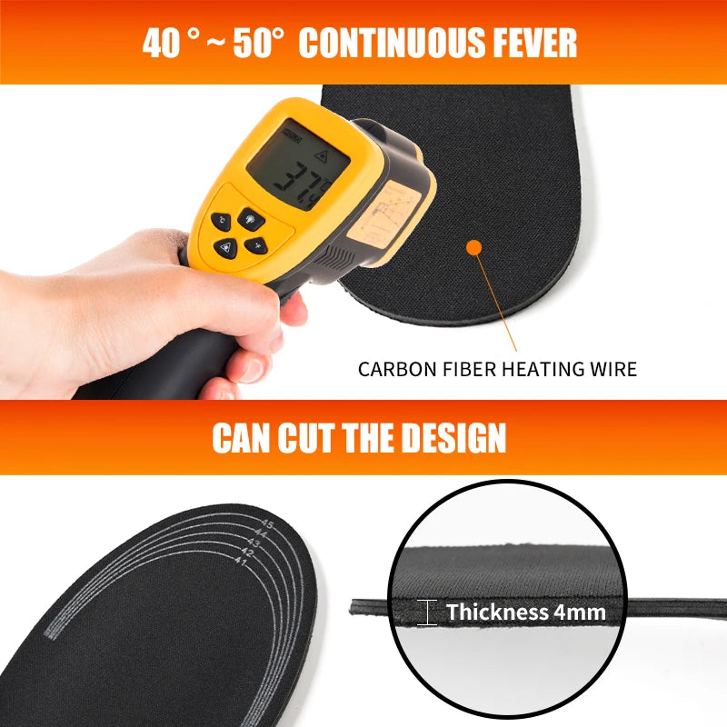 Insoles Heated USB Electric Foot Warming Pad Feet Warmer Pad Mat Winter Outdoor Sports Heating Insoles Winter Warm