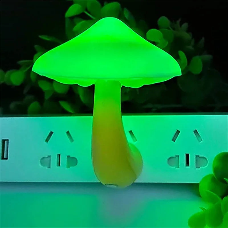 Mushroom LED Night Light — Auto Sensor Plug-In Lamp for Kids Bedroom